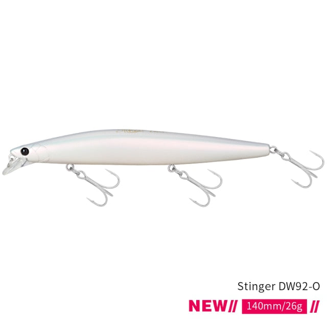 TSURINOYA Top Fishing Lure Sinking Minnow 140S DW92 140mm 26g Saltwater Black Bass Pike Long Casting Hard Baits Tungsten Weight