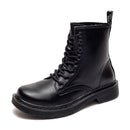 Soft Split Leather Women White Ankle Boots Motorcycle Boots Female Autumn Winter Shoes Woman Punk Motorcycle Boots Spring Winter