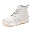 Soft Split Leather Women White Ankle Boots Motorcycle Boots Female Autumn Winter Shoes Woman Punk Motorcycle Boots Spring Winter