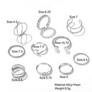 10pcs Punk Gold Wide Chain Rings Set For Women Girls Fashion Irregular Finger Thin Rings Gift 2021 Female Knuckle Jewelry Party