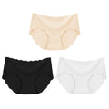 3Pcs/Set Seamless Underwear Silk Women Solid Panties Lingerie Invisible Intimates Sexy Comfortable Female Underpants Briefs