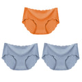 3Pcs/Set Seamless Underwear Silk Women Solid Panties Lingerie Invisible Intimates Sexy Comfortable Female Underpants Briefs