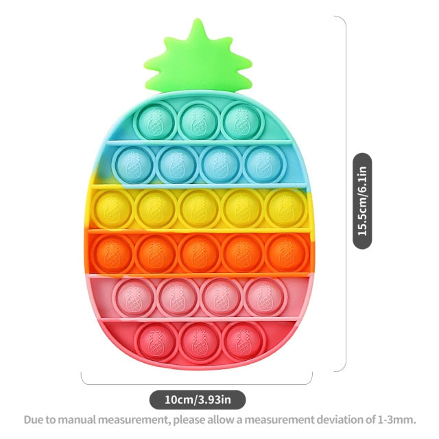 Fruit Animal Simple Fidget Toy Push Bubble Sensory Stress Sensory Toy Relief Funny Anti-stress Hand Toys for Adult Children