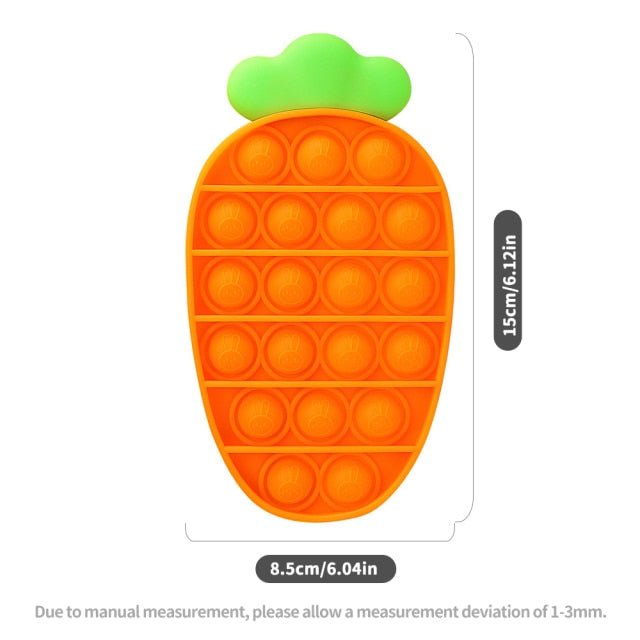 Fruit Animal Simple Fidget Toy Push Bubble Sensory Stress Sensory Toy Relief Funny Anti-stress Hand Toys for Adult Children