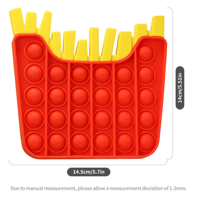 Fruit Animal Simple Fidget Toy Push Bubble Sensory Stress Sensory Toy Relief Funny Anti-stress Hand Toys for Adult Children