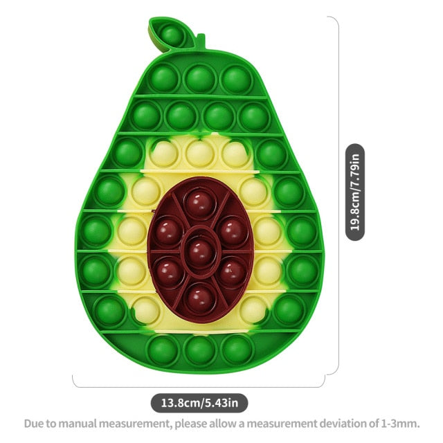 Fruit Animal Simple Fidget Toy Push Bubble Sensory Stress Sensory Toy Relief Funny Anti-stress Hand Toys for Adult Children