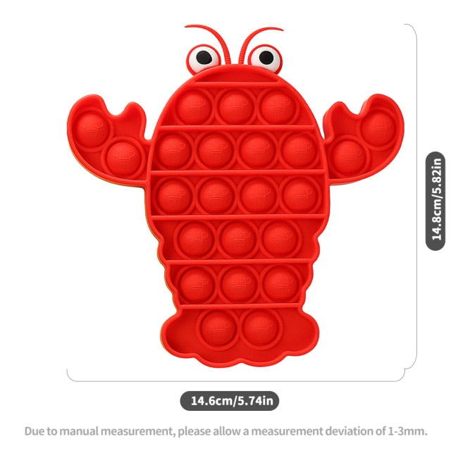 Fruit Animal Simple Fidget Toy Push Bubble Sensory Stress Sensory Toy Relief Funny Anti-stress Hand Toys for Adult Children