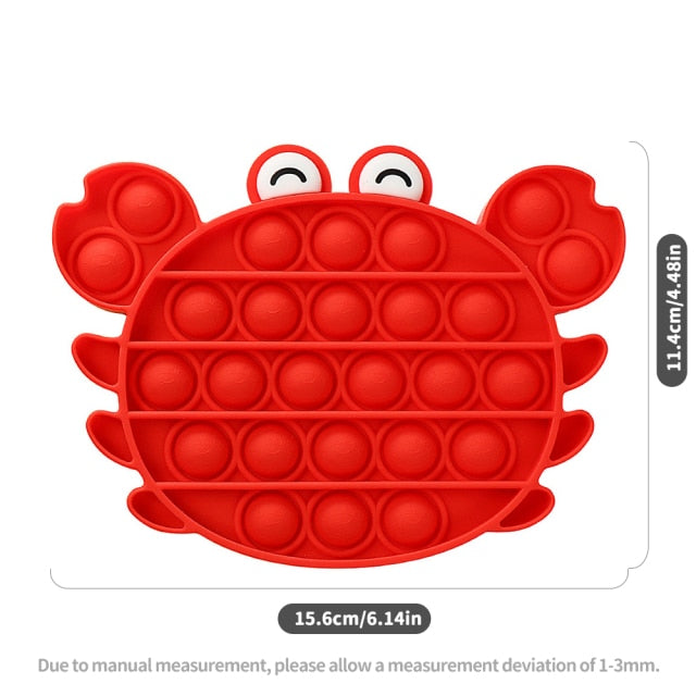 Fruit Animal Simple Fidget Toy Push Bubble Sensory Stress Sensory Toy Relief Funny Anti-stress Hand Toys for Adult Children