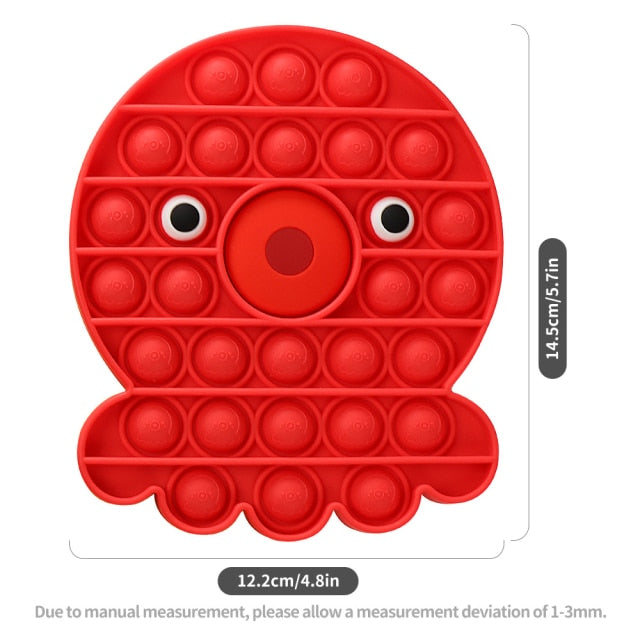 Fruit Animal Simple Fidget Toy Push Bubble Sensory Stress Sensory Toy Relief Funny Anti-stress Hand Toys for Adult Children