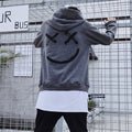 Men's Hoodie Sweatshirts Fashion Happy Smile Print Patchwork Hooded Sweatshirts Men Woman Hip Hop Pullovers Couple Streetwear