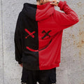 Men's Hoodie Sweatshirts Fashion Happy Smile Print Patchwork Hooded Sweatshirts Men Woman Hip Hop Pullovers Couple Streetwear