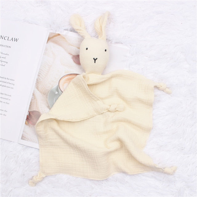 Baby Cotton Muslin Comforter Blanket Soft Newborn Sleeping Dolls Kids Fashion Sleep Toy Soothe Appease Towel Bibs