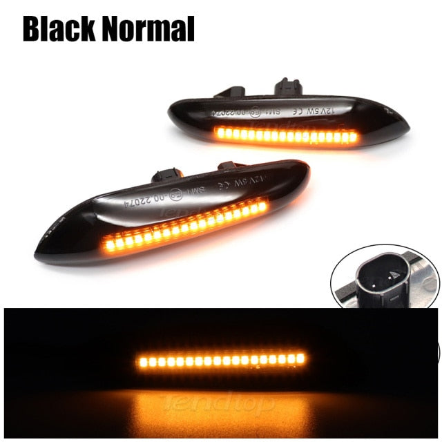 LED Side Marker Mirror Indicator Lamp Flowing Water Turn Signal Light Amber For BMW E90 E91 E92 E93 E60 E87 E82 E61 E46