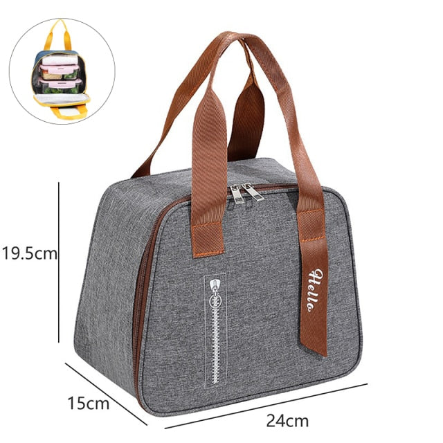 New Portable Lunch Bag New Thermal Insulated Lunch Box Tote Cooler Handbag Lunch Bags For Women Convenient Box Tote Food Bags