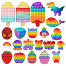 Ice Cream Bubble Toy Rainbow Push Bubble Fidget Toys Sensory Toys Kid Adult Autism Stress Reliever Squeeze Soft Squishy Toy
