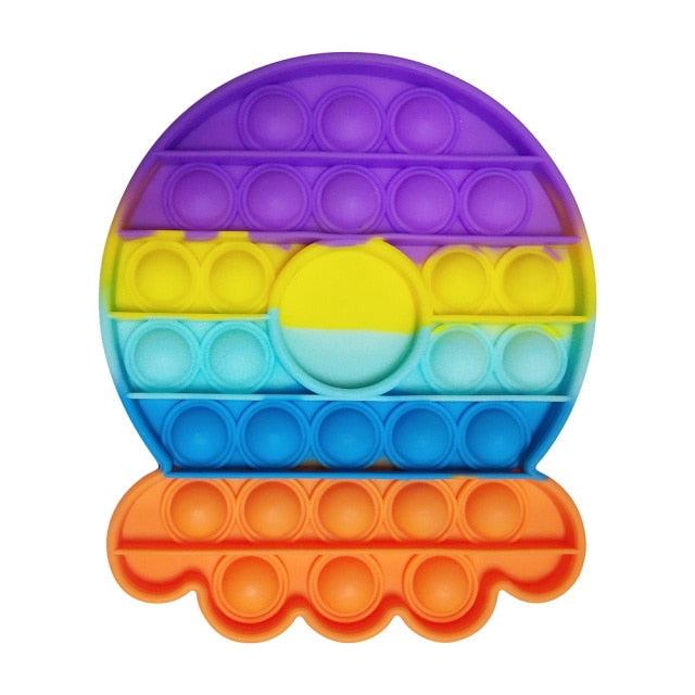 Ice Cream Bubble Toy Rainbow Push Bubble Fidget Toys Sensory Toys Kid Adult Autism Stress Reliever Squeeze Soft Squishy Toy
