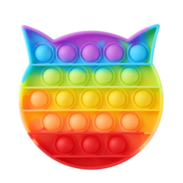 Ice Cream Bubble Toy Rainbow Push Bubble Fidget Toys Sensory Toys Kid Adult Autism Stress Reliever Squeeze Soft Squishy Toy