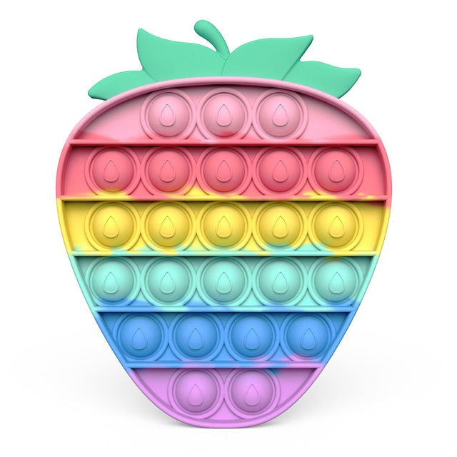 Ice Cream Bubble Toy Rainbow Push Bubble Fidget Toys Sensory Toys Kid Adult Autism Stress Reliever Squeeze Soft Squishy Toy