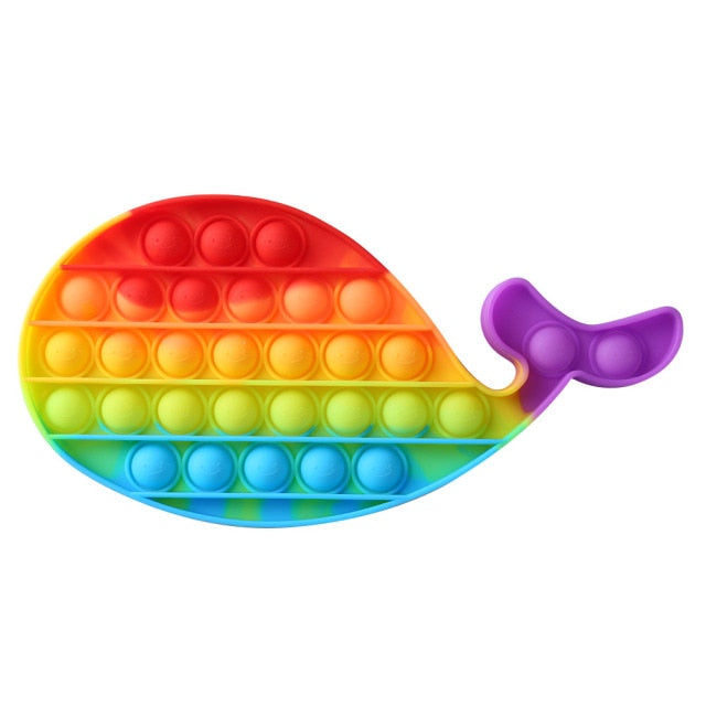 Ice Cream Bubble Toy Rainbow Push Bubble Fidget Toys Sensory Toys Kid Adult Autism Stress Reliever Squeeze Soft Squishy Toy