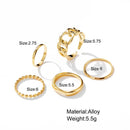 10pcs Punk Gold Wide Chain Rings Set For Women Girls Fashion Irregular Finger Thin Rings Gift 2021 Female Knuckle Jewelry Party