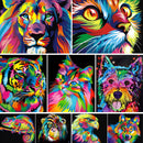 5D DIY Diamond Painting Animals Lion Cat Tiger Cross Stitch Kit Full Drill Square Embroidery Mosaic Art Picture of Rhinestones