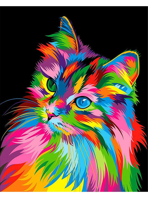 5D DIY Diamond Painting Animals Lion Cat Tiger Cross Stitch Kit Full Drill Square Embroidery Mosaic Art Picture of Rhinestones