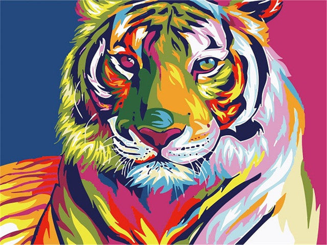 5D DIY Diamond Painting Animals Lion Cat Tiger Cross Stitch Kit Full Drill Square Embroidery Mosaic Art Picture of Rhinestones