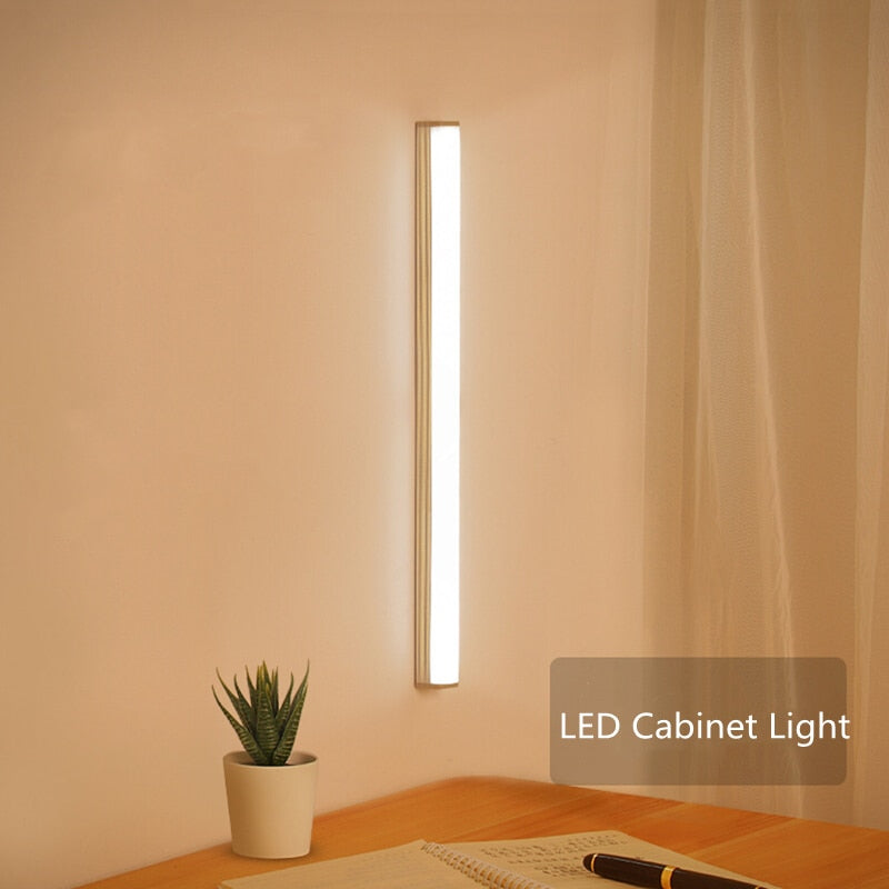 LED Cabinet Light Kitchen Wireless Dimming USB Rechargeable Motion/Hand-sweep Sensor Strip Night Lamp Bedroom Wardrobe Lighting