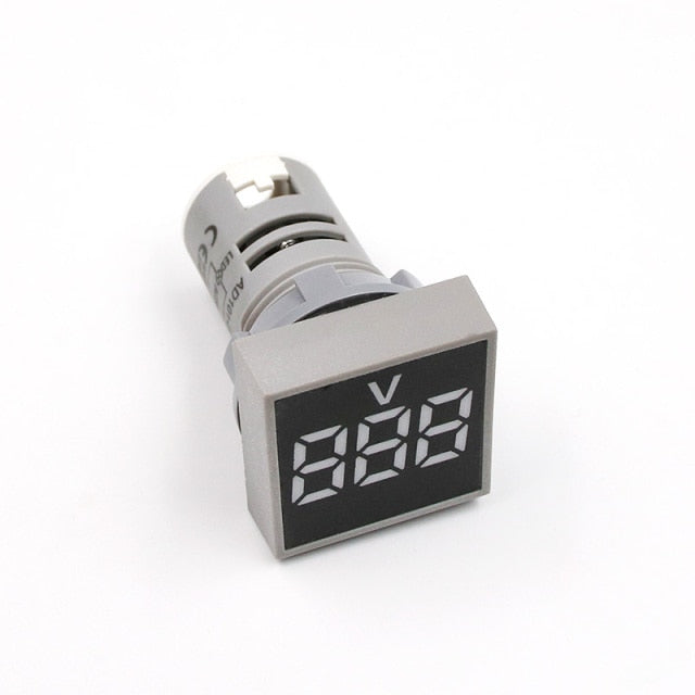 1pc Mini New 22MM AC 20-500V Voltmeter Square Panel LED Digital Voltage Meter Indicator Light Tester Red Blue Yellow Green White
