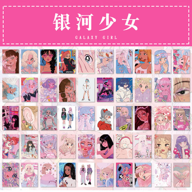 Dimi 50 Sheets Midnight Sweetheart Series Cute Sticker Book Scrapbooking Journal Decoration Kawaii Japanese Cartoon Sticker