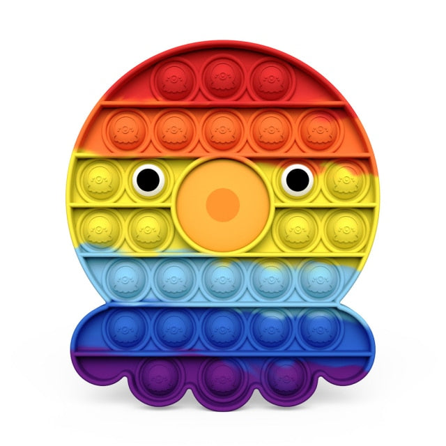 Fidget Reliever Stress Toy Rainbow Push Bubble Anti stress Toys Adults & Children Sensory Toys