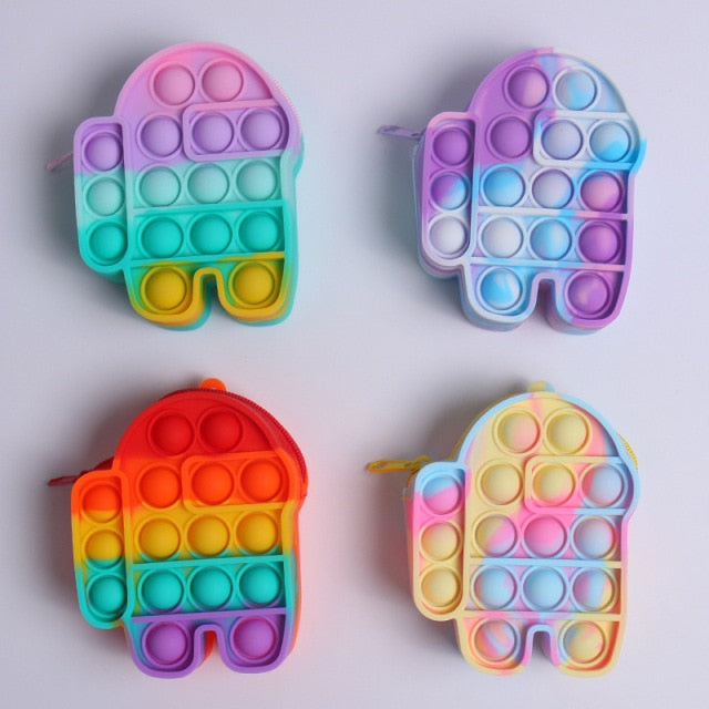 New Arrival Silicone Purse Push Pop Bubbles Simple Dimple Stationary Bag Popper Sensory Poppet Pencil Case Fidget Toys