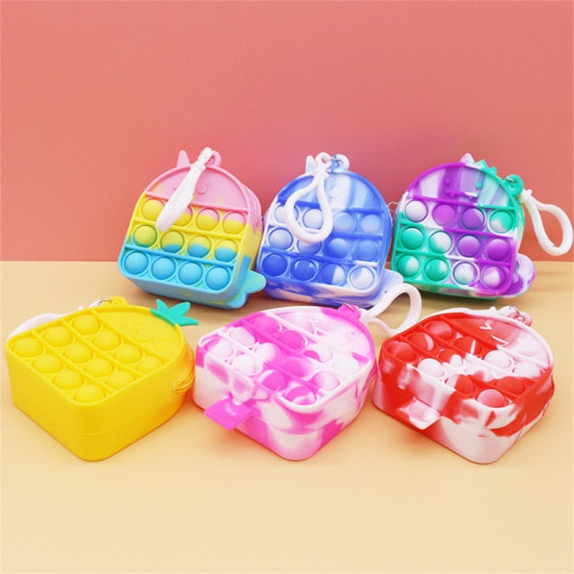 New Arrival Silicone Purse Push Pop Bubbles Simple Dimple Stationary Bag Popper Sensory Poppet Pencil Case Fidget Toys
