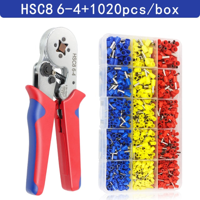 Tubular Terminal Crimping Pliers HSC8 6-4/6-6/16-6（max 0.08-16mm²）wire mini Ferrule crimper tools YEFYM Household electrical kit