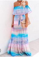 Summer Women's Dress 2021 White Floral Dress Off The Shoulder Long Dress Female Streetwear Casual Elegant Party Dresses Ladies