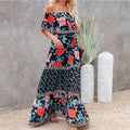 Summer Women's Dress 2021 White Floral Dress Off The Shoulder Long Dress Female Streetwear Casual Elegant Party Dresses Ladies