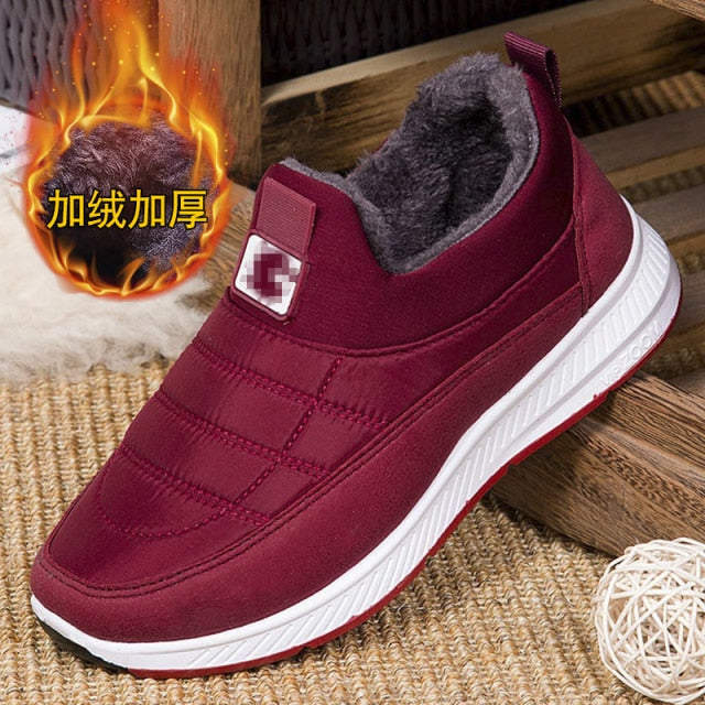 Snow Boots Women Shoes Warm Plush Fur Ankle Boots Winter Female Slip On Flat Casual Shoes Waterproof Women Sneakers