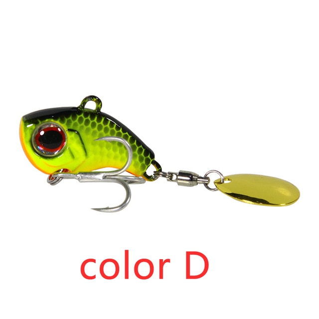 New Arrival 1PCS 9g/13g/16g/22g Metal VIB Fishing Lure Spinner Sinking Rotating Spoon Pin Crankbait Sequins Baits Fishing Tackle