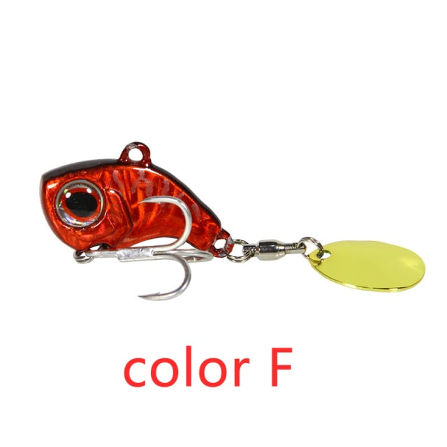 New Arrival 1PCS 9g/13g/16g/22g Metal VIB Fishing Lure Spinner Sinking Rotating Spoon Pin Crankbait Sequins Baits Fishing Tackle