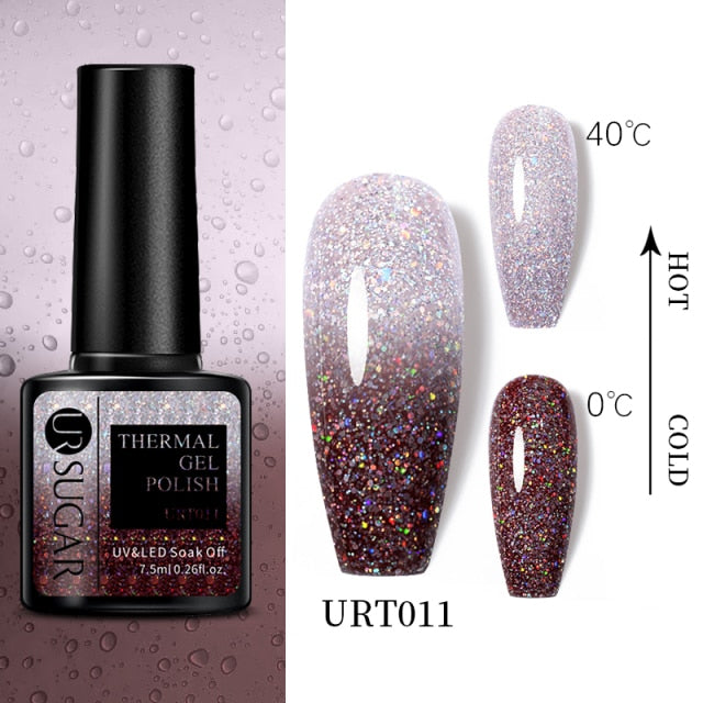 UR SUGAR Thermal Nail Polish Shiny Sequins Effect Color Change Gel Varnishes All For Manicure Nails Art UV Semi Permanent Gellak