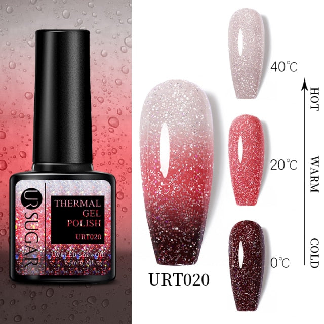 UR SUGAR Thermal Nail Polish Shiny Sequins Effect Color Change Gel Varnishes All For Manicure Nails Art UV Semi Permanent Gellak