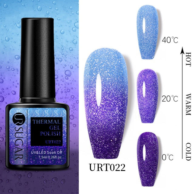 UR SUGAR Thermal Nail Polish Shiny Sequins Effect Color Change Gel Varnishes All For Manicure Nails Art UV Semi Permanent Gellak