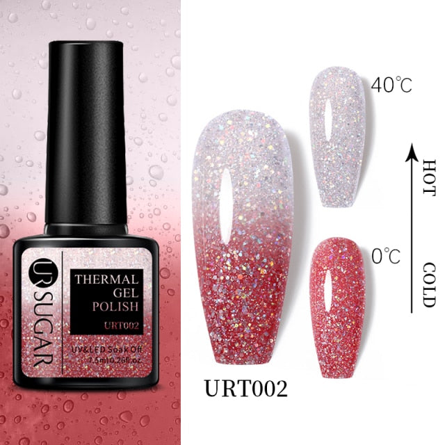 UR SUGAR Thermal Nail Polish Shiny Sequins Effect Color Change Gel Varnishes All For Manicure Nails Art UV Semi Permanent Gellak