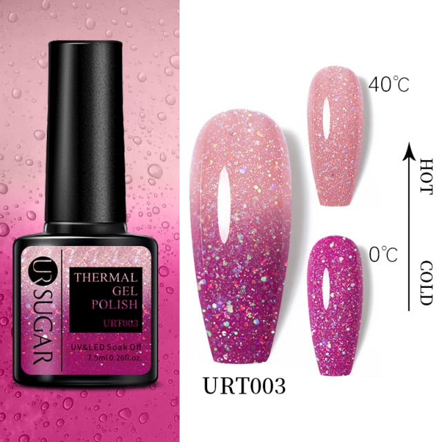 UR SUGAR Thermal Nail Polish Shiny Sequins Effect Color Change Gel Varnishes All For Manicure Nails Art UV Semi Permanent Gellak