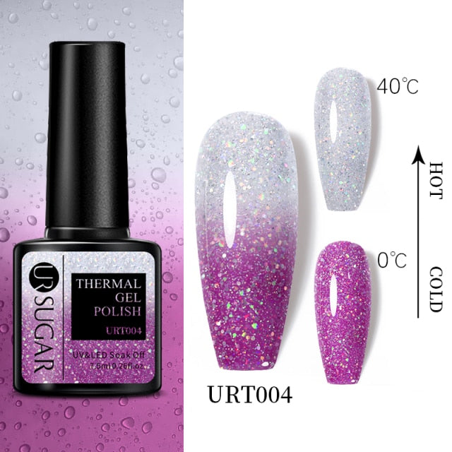 UR SUGAR Thermal Nail Polish Shiny Sequins Effect Color Change Gel Varnishes All For Manicure Nails Art UV Semi Permanent Gellak