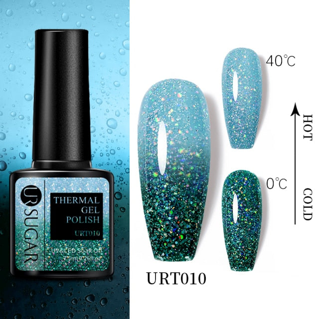 UR SUGAR Thermal Nail Polish Shiny Sequins Effect Color Change Gel Varnishes All For Manicure Nails Art UV Semi Permanent Gellak