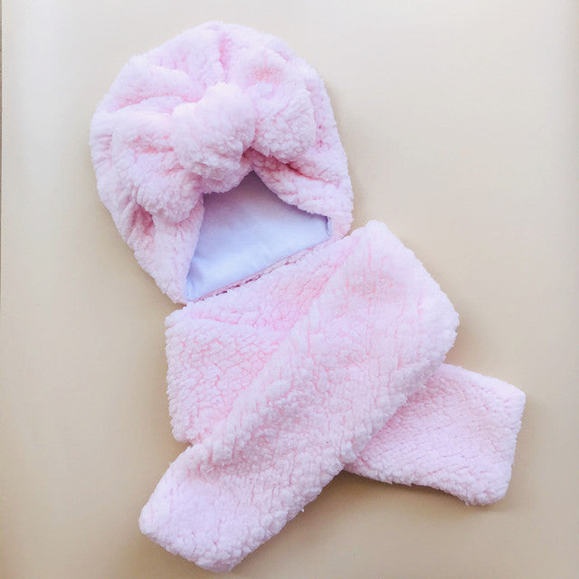 Baby Cotton Hat  Autumn Winter Children's Scarf Hat Sets  Bowknot Ear Baby Girl Boy Warm Beanies