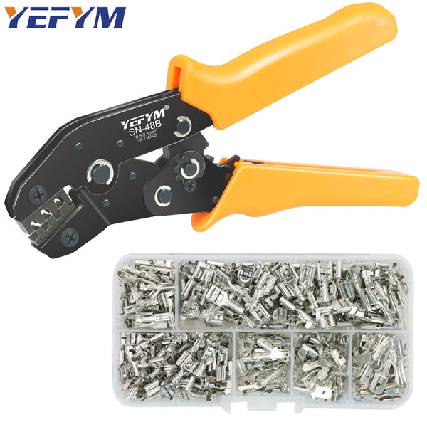 SN-48B crimping pliers 0.5-2.5mm² YEFYM high precision jaw with TAB 2.8 4.8 6.3 car terminals sets wire electrical hand tools