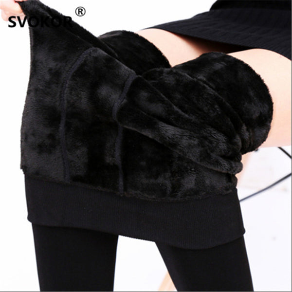 SVOKOR Hot 2021 New Fashion Leggings Women's Autumn And Winter High Elasticity And Good Quality Thick Velvet Pants Warm Leggings