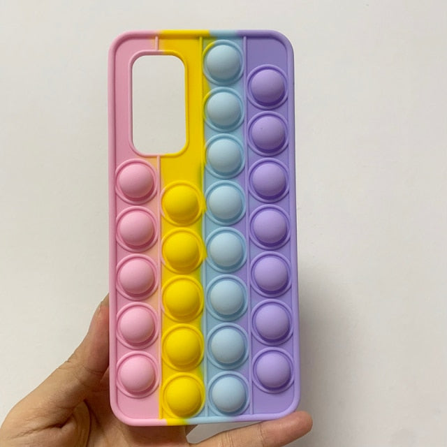 Redmi Note 9 Pro 9S 7 8 Pro Push Pop Bubble Fidget Toy Case Soft Cover for Redmi 9 9T 9C 9A Mi Poco X3 M3 Sensory Stress Reliver